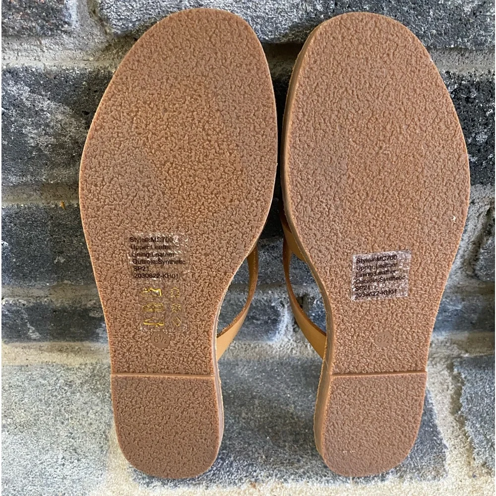 Madewell Leather Camel Boardwalk Sandals Size 6/NWT - Picture 7 of 8